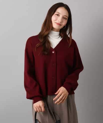 FKSAD41160 MK MICHEL KLEIN スムース編みVネックニットカーディガン/洗える