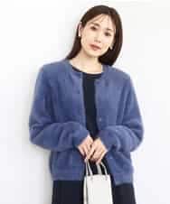 FKSAD44160 MK MICHEL KLEIN(MK ミッシェルクラン) フェザーニットカーディガン/洗える ブルー