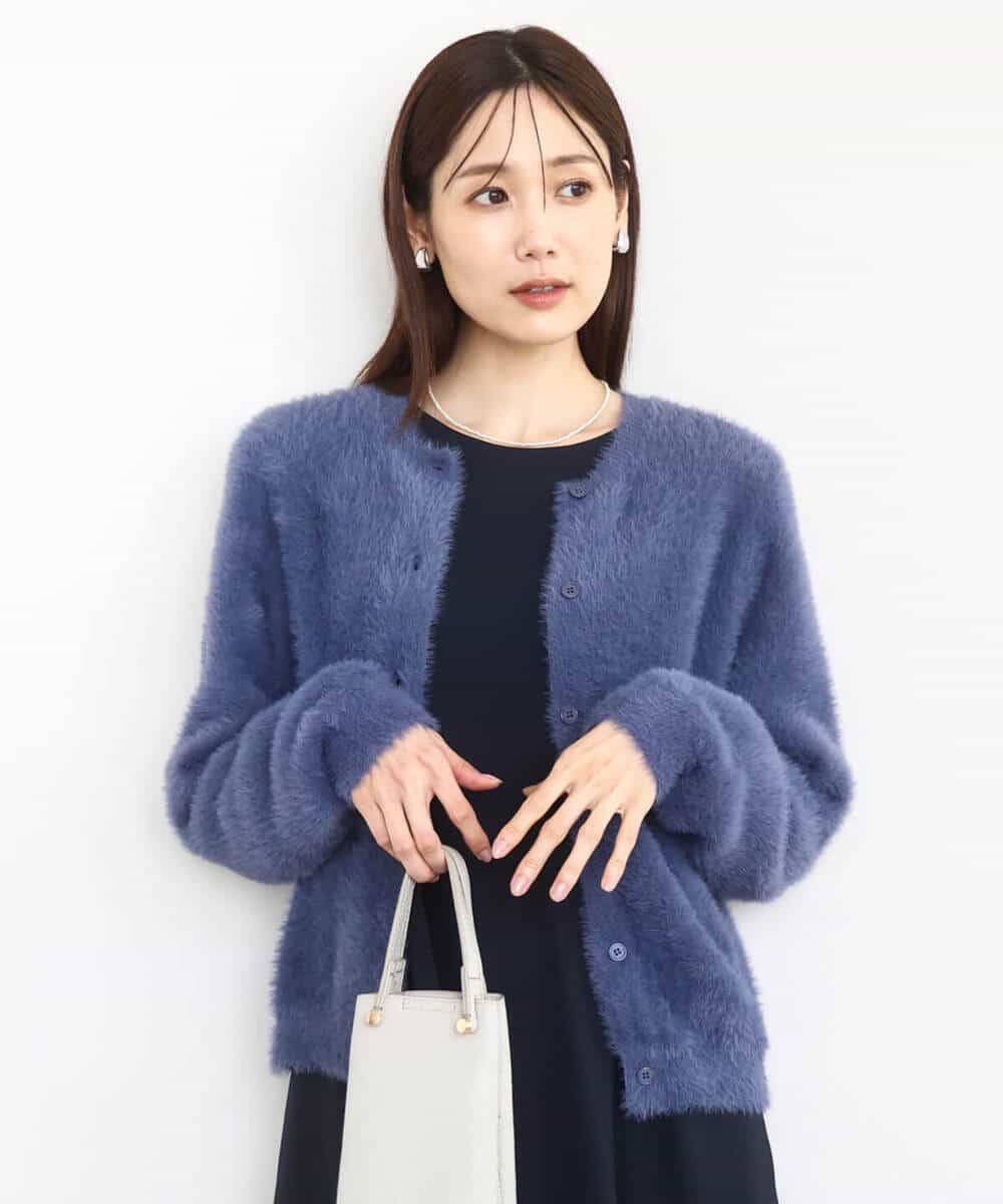 FKSAD44160 MK MICHEL KLEIN(MK ミッシェルクラン) フェザーニットカーディガン/洗える ベージュ