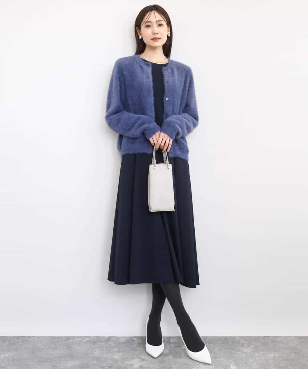 FKSAD44160 MK MICHEL KLEIN(MK ミッシェルクラン) フェザーニットカーディガン/洗える ベージュ