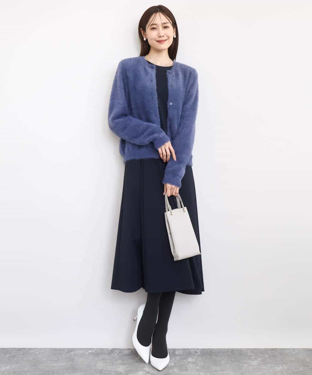 FKSAD44160 MK MICHEL KLEIN(MK ミッシェルクラン) フェザーニットカーディガン/洗える ベージュ