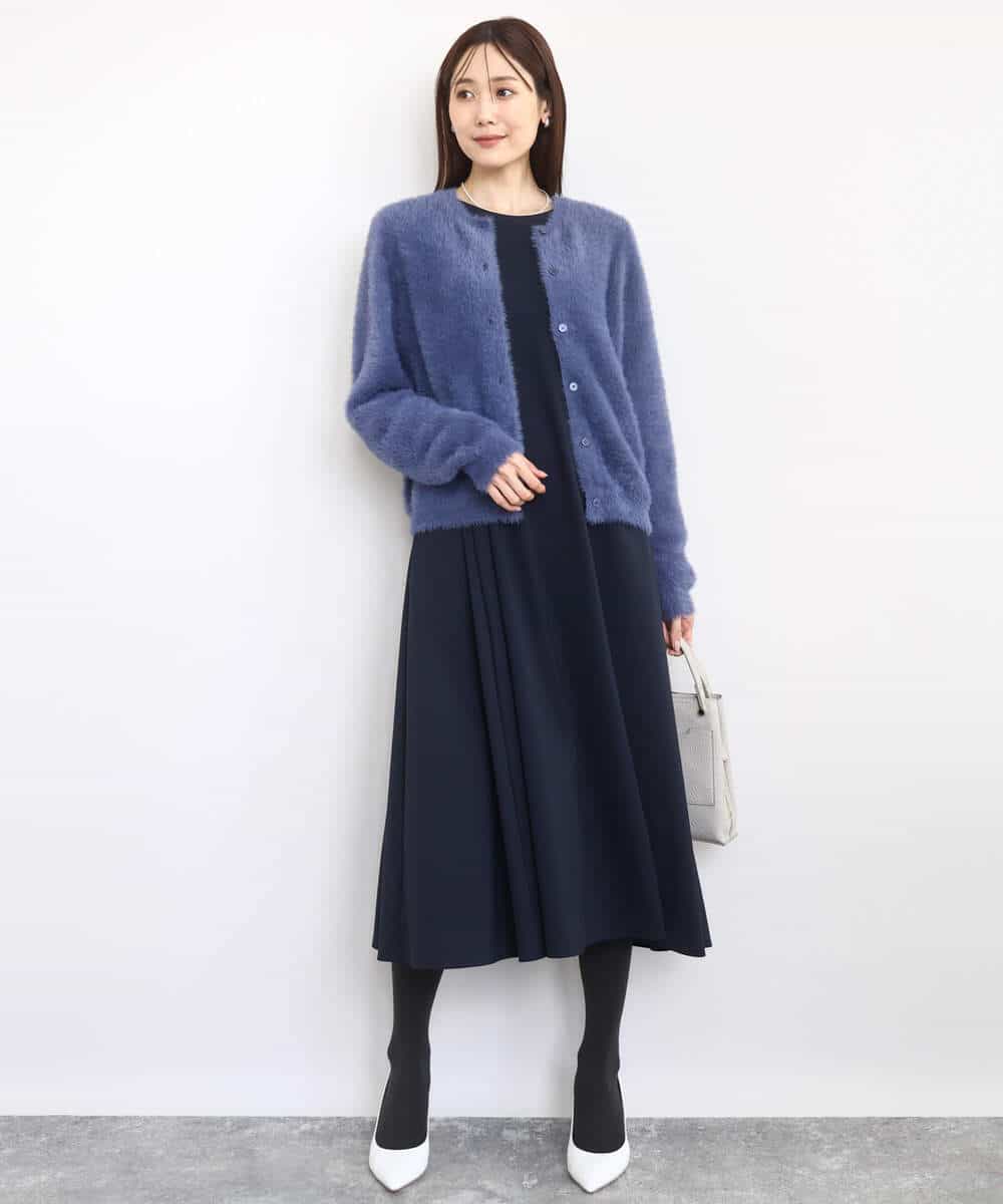 FKSAD44160 MK MICHEL KLEIN(MK ミッシェルクラン) フェザーニットカーディガン/洗える ベージュ