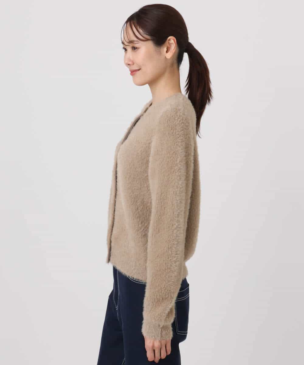 FKSAD44160 MK MICHEL KLEIN(MK ミッシェルクラン) フェザーニットカーディガン/洗える ベージュ