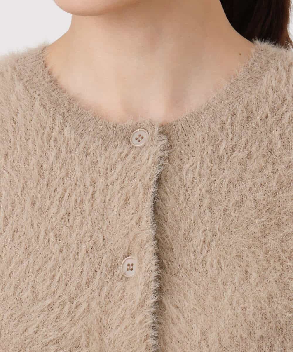 FKSAD44160 MK MICHEL KLEIN(MK ミッシェルクラン) フェザーニットカーディガン/洗える ベージュ