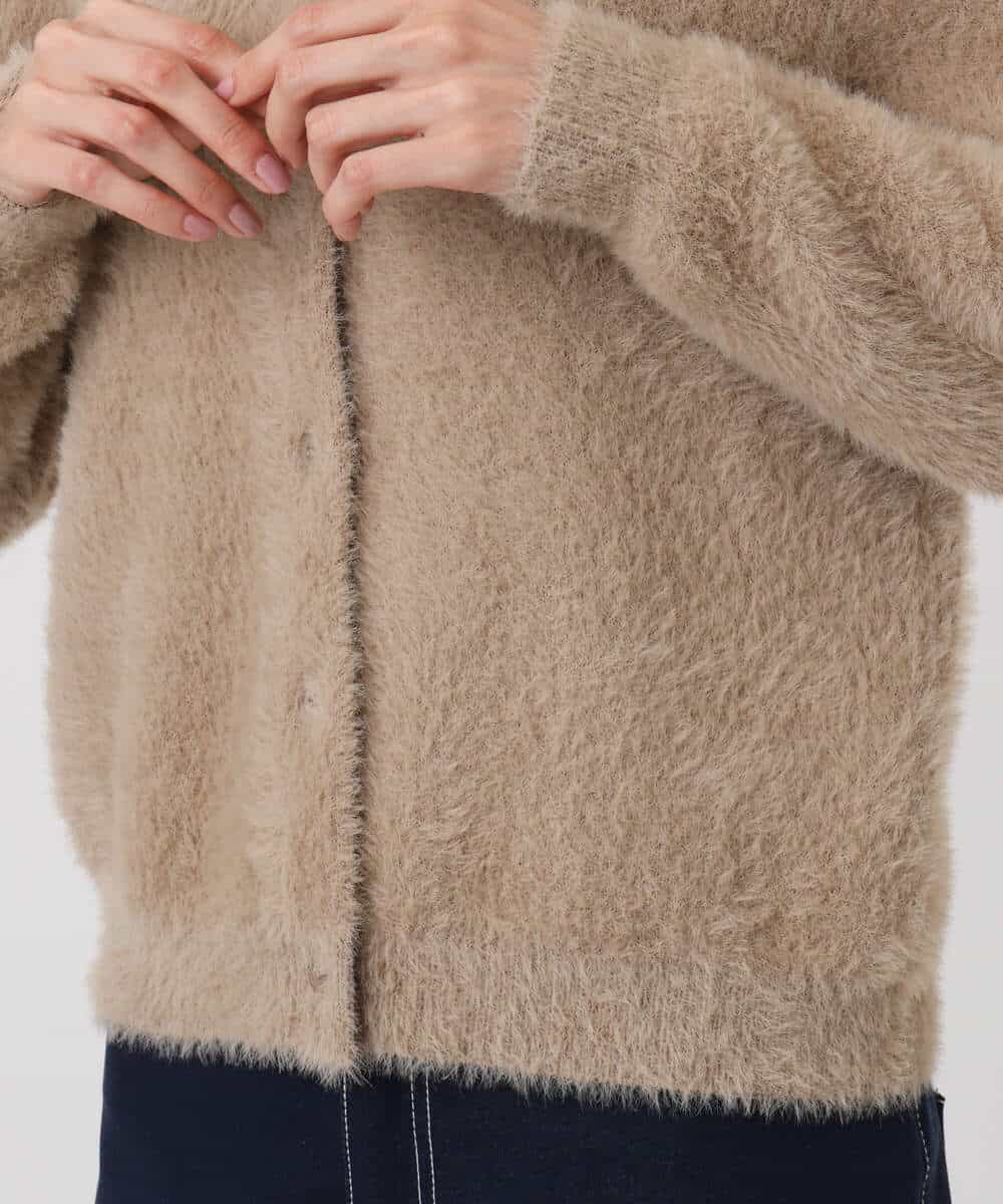 FKSAD44160 MK MICHEL KLEIN(MK ミッシェルクラン) フェザーニットカーディガン/洗える ベージュ