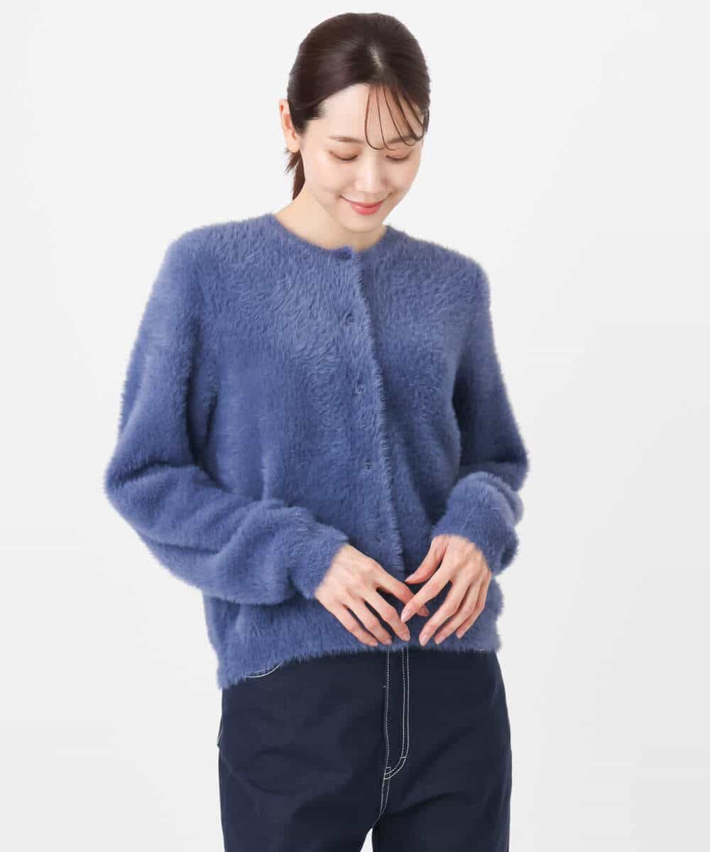 FKSAD44160 MK MICHEL KLEIN(MK ミッシェルクラン) フェザーニットカーディガン/洗える ベージュ