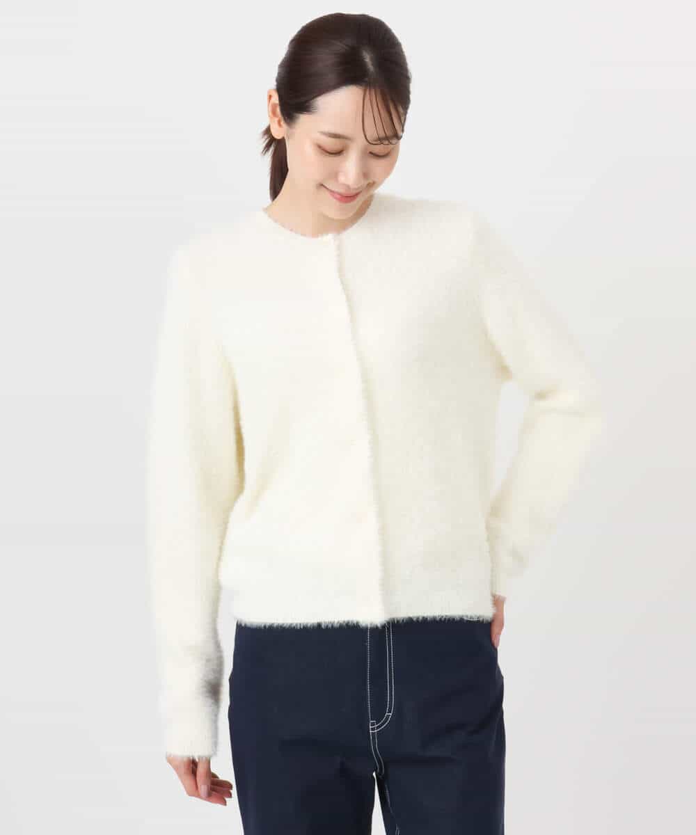 FKSAD44160 MK MICHEL KLEIN(MK ミッシェルクラン) フェザーニットカーディガン/洗える ベージュ