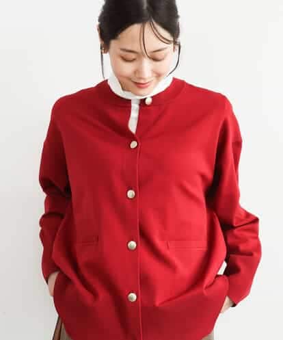 FKSAG40160 MK MICHEL KLEIN [洗える]ポケットデザインミドル丈ニットカーディガン