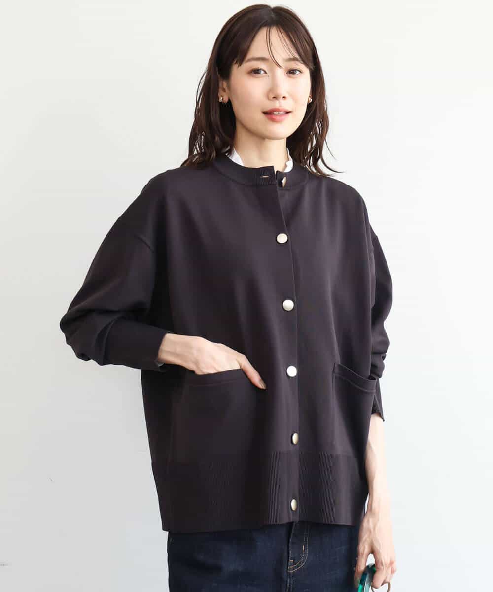 FKSAG40160 MK MICHEL KLEIN(MK ミッシェルクラン) [洗える]ポケットデザインミドル丈ニットカーディガン レッド