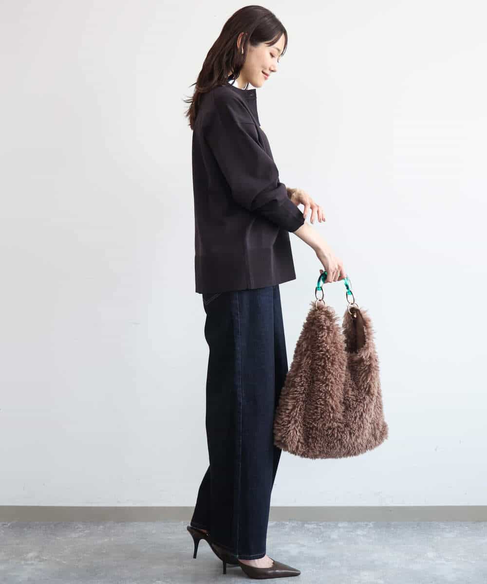 FKSAG40160 MK MICHEL KLEIN(MK ミッシェルクラン) [洗える]ポケットデザインミドル丈ニットカーディガン レッド