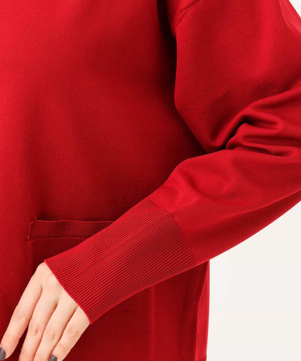FKSAG40160 MK MICHEL KLEIN(MK ミッシェルクラン) [洗える]ポケットデザインミドル丈ニットカーディガン レッド