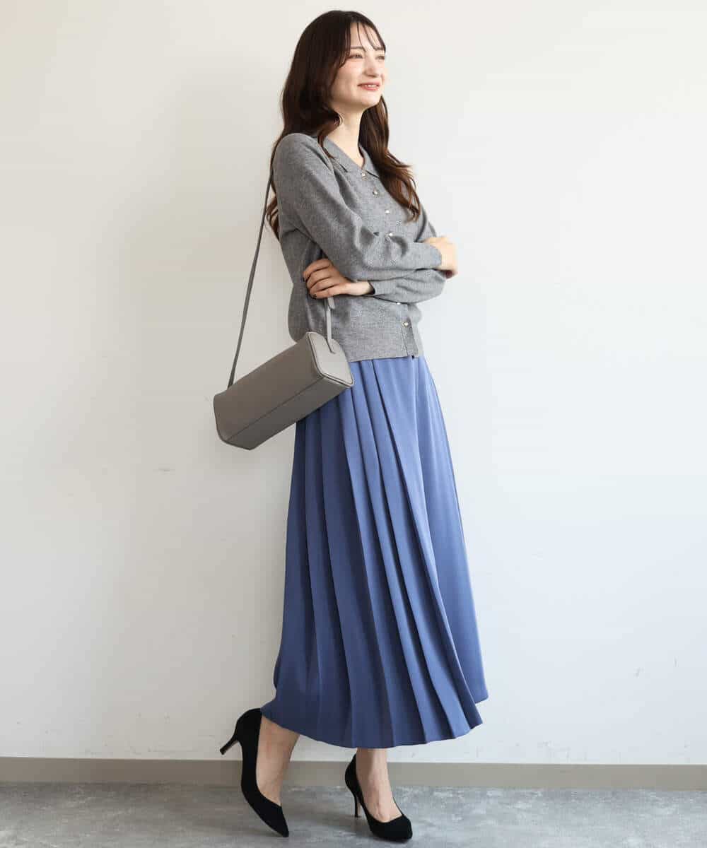 FKSAG43150 MK MICHEL KLEIN(MK ミッシェルクラン) [洗える]衿付きニットカーディガン グレー
