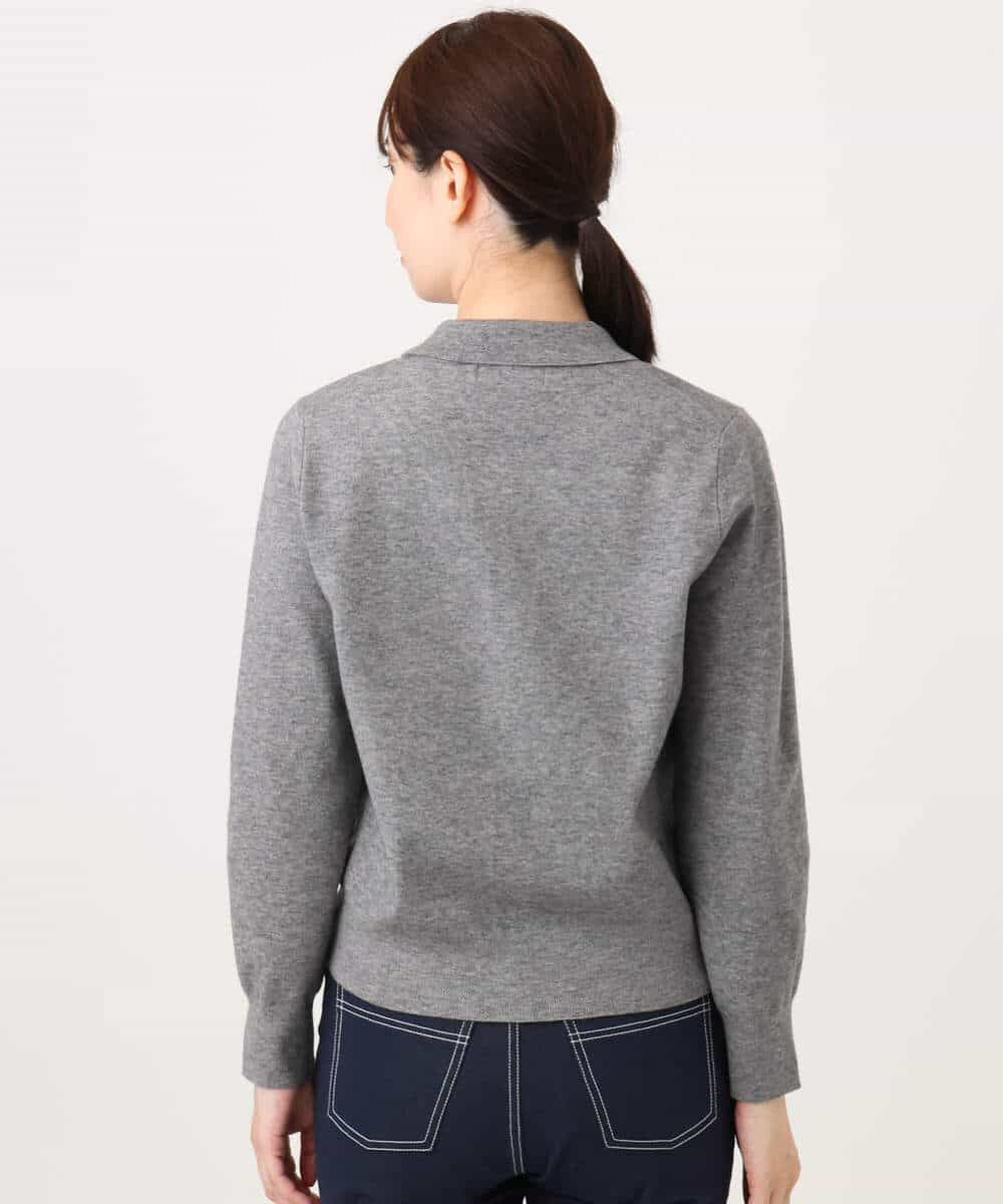 FKSAG43150 MK MICHEL KLEIN(MK ミッシェルクラン) [洗える]衿付きニットカーディガン グレー