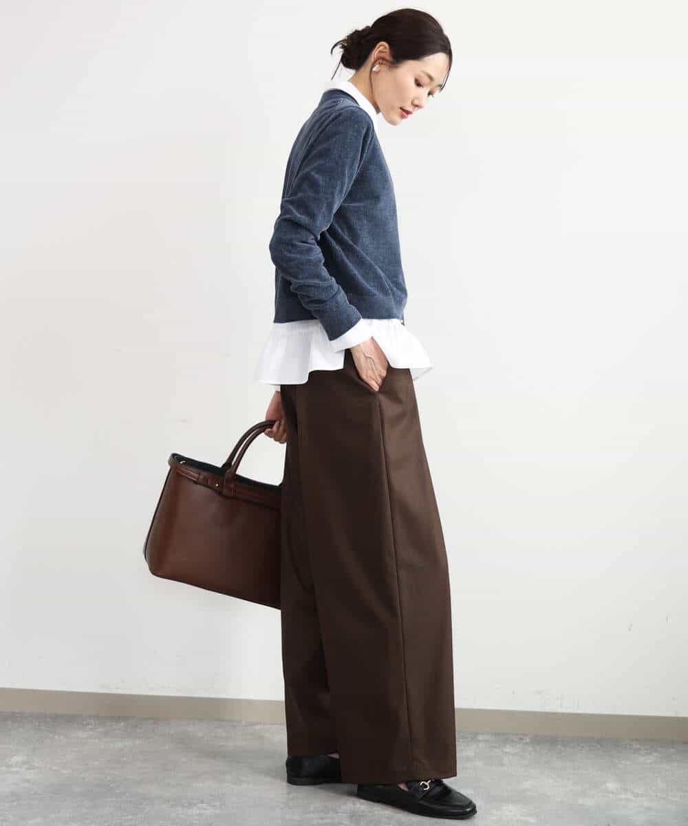 FKSAG45150 MK MICHEL KLEIN(MK ミッシェルクラン) [洗える]モールヤーンニットカーディガン ブルー