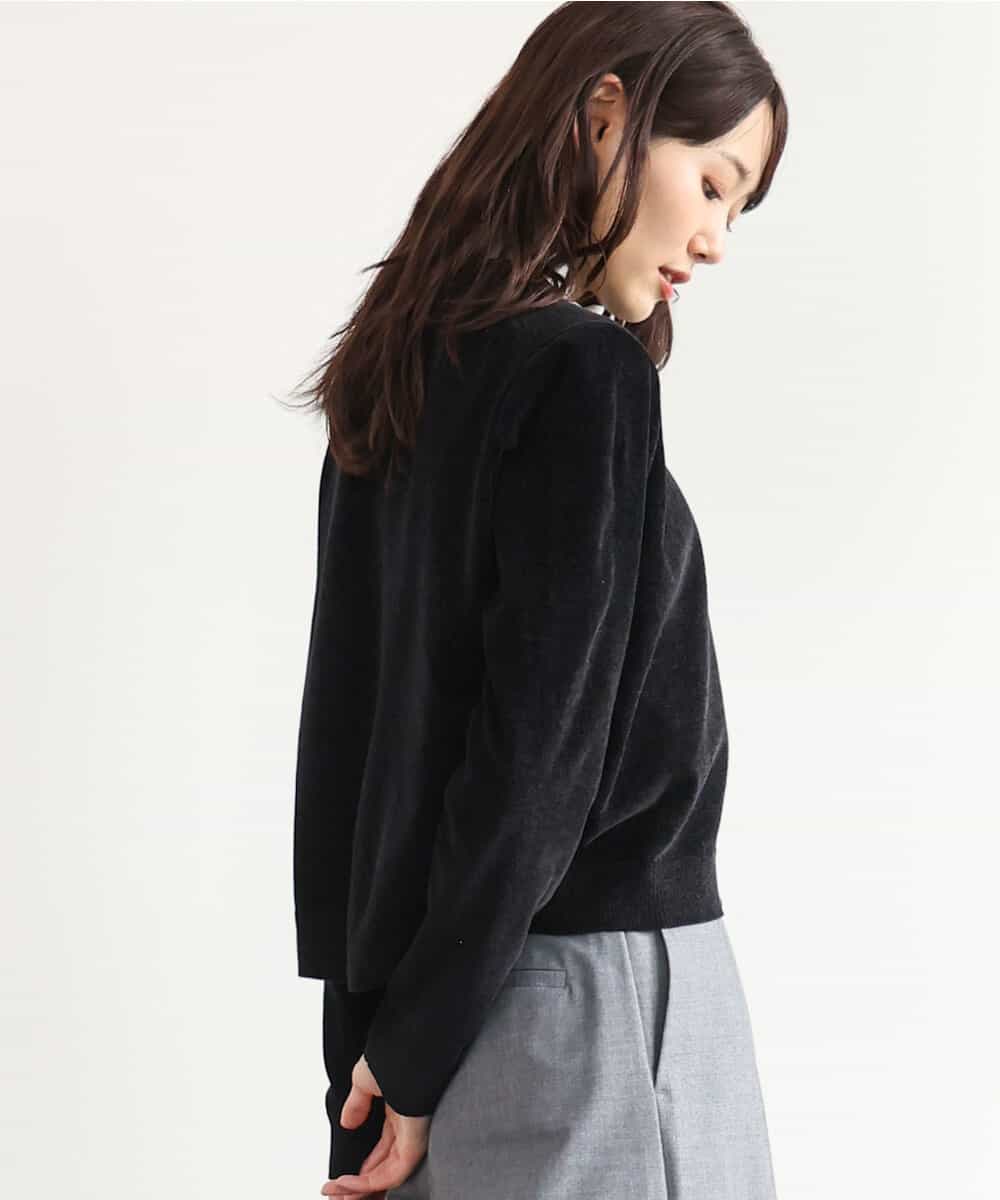 FKSAG45150 MK MICHEL KLEIN(MK ミッシェルクラン) [洗える]モールヤーンニットカーディガン ブラック