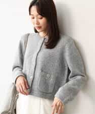 FKSAG51180 MK MICHEL KLEIN(MK ミッシェルクラン) [洗える]スパンコールラメmixニットカーディガン グレー