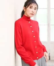 FKSAG56160 MK MICHEL KLEIN(MK ミッシェルクラン) [ウール100/洗える]SUPER FINE WOOLベーシックカーディガン レッド
