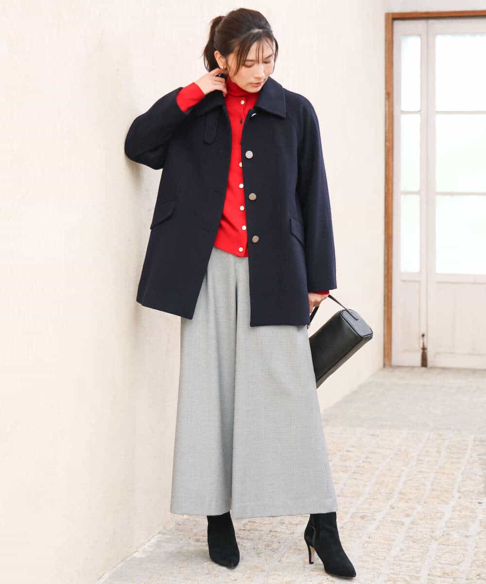 FKSAG56160 MK MICHEL KLEIN(MK ミッシェルクラン) [ウール100/洗える]SUPER FINE WOOLベーシックカーディガン グレー