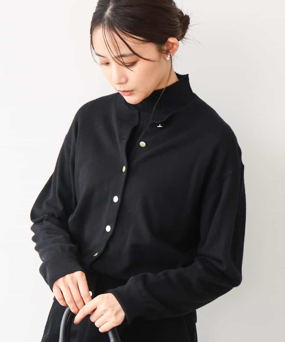 FKSAG56160 MK MICHEL KLEIN(MK ミッシェルクラン) [ウール100/洗える]SUPER FINE WOOLベーシックカーディガン グレー