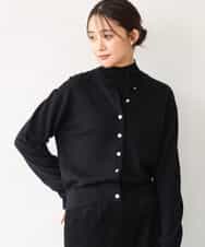 FKSAG56160 MK MICHEL KLEIN(MK ミッシェルクラン) [ウール100/洗える]SUPER FINE WOOLベーシックカーディガン グレー