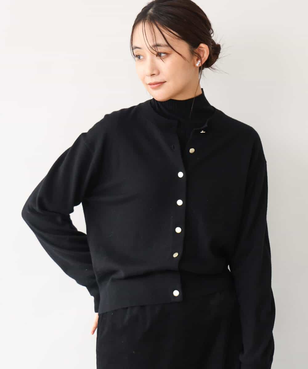 FKSAG56160 MK MICHEL KLEIN(MK ミッシェルクラン) [ウール100/洗える]SUPER FINE WOOLベーシックカーディガン グレー