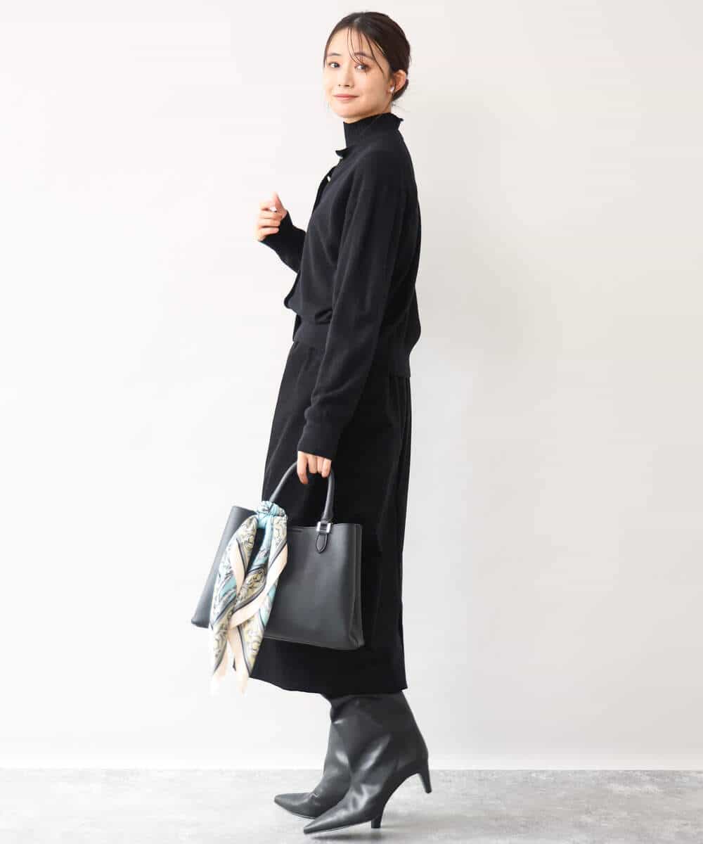 FKSAG56160 MK MICHEL KLEIN(MK ミッシェルクラン) [ウール100/洗える]SUPER FINE WOOLベーシックカーディガン グレー