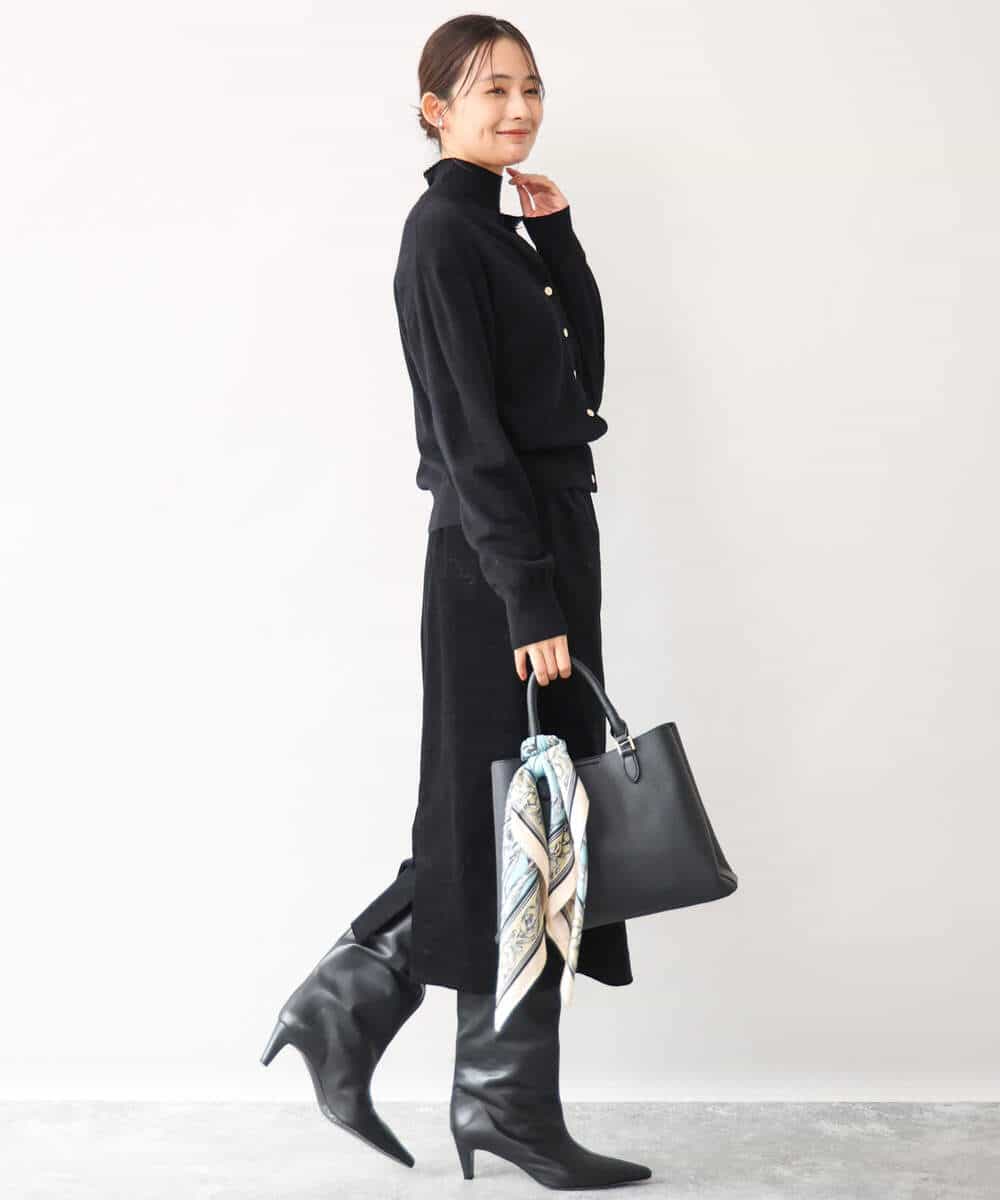 FKSAG56160 MK MICHEL KLEIN(MK ミッシェルクラン) [ウール100/洗える]SUPER FINE WOOLベーシックカーディガン グレー