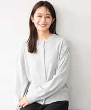 FKSAG56160 MK MICHEL KLEIN(MK ミッシェルクラン) [ウール100/洗える]SUPER FINE WOOLベーシックカーディガン グレー