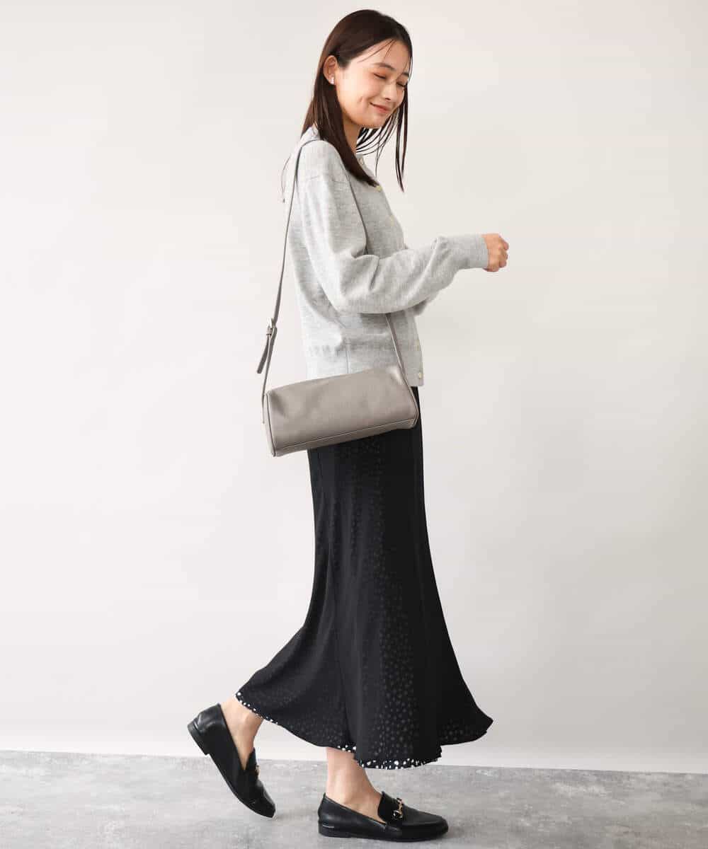 FKSAG56160 MK MICHEL KLEIN(MK ミッシェルクラン) [ウール100/洗える]SUPER FINE WOOLベーシックカーディガン グレー