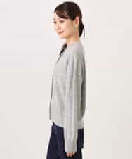 FKSAG56160 MK MICHEL KLEIN(MK ミッシェルクラン) [ウール100/洗える]SUPER FINE WOOLベーシックカーディガン グレー