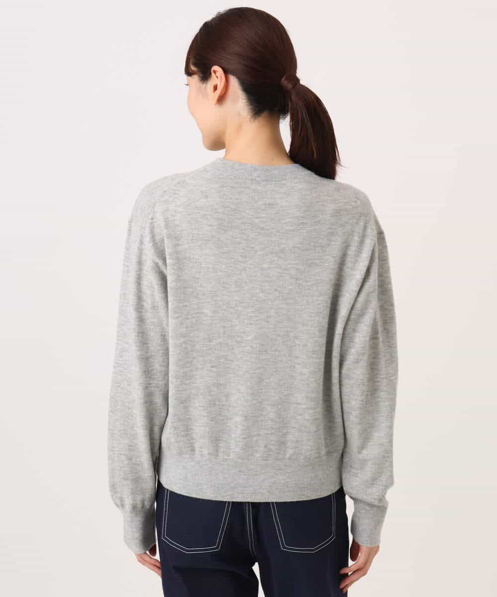 FKSAG56160 MK MICHEL KLEIN(MK ミッシェルクラン) [ウール100/洗える]SUPER FINE WOOLベーシックカーディガン グレー