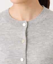 FKSAG56160 MK MICHEL KLEIN(MK ミッシェルクラン) [ウール100/洗える]SUPER FINE WOOLベーシックカーディガン グレー
