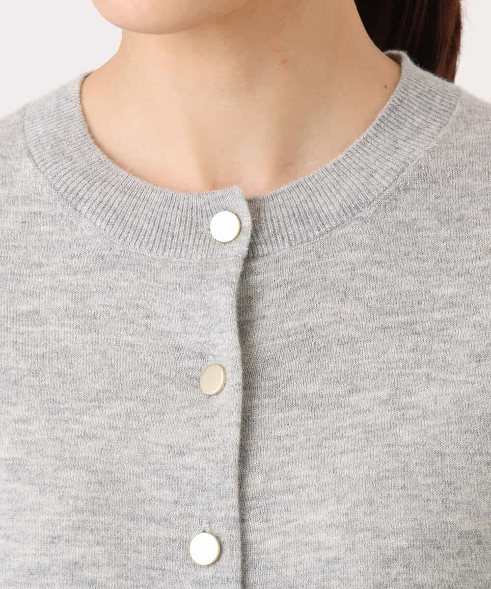 FKSAG56160 MK MICHEL KLEIN(MK ミッシェルクラン) [ウール100/洗える]SUPER FINE WOOLベーシックカーディガン グレー