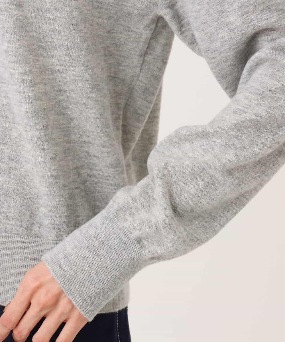 FKSAG56160 MK MICHEL KLEIN(MK ミッシェルクラン) [ウール100/洗える]SUPER FINE WOOLベーシックカーディガン グレー