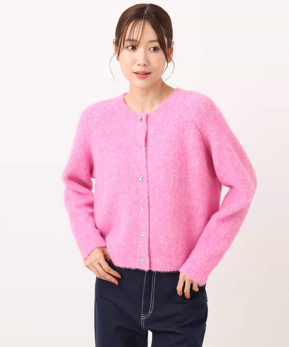 FKSBD50160 MK MICHEL KLEIN(MK ミッシェルクラン) ヘアリーニットカーディガン/洗える ピンク