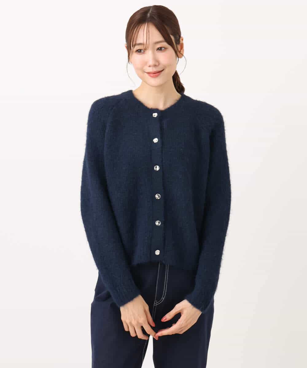 FKSBD50160 MK MICHEL KLEIN(MK ミッシェルクラン) ヘアリーニットカーディガン/洗える ピンク