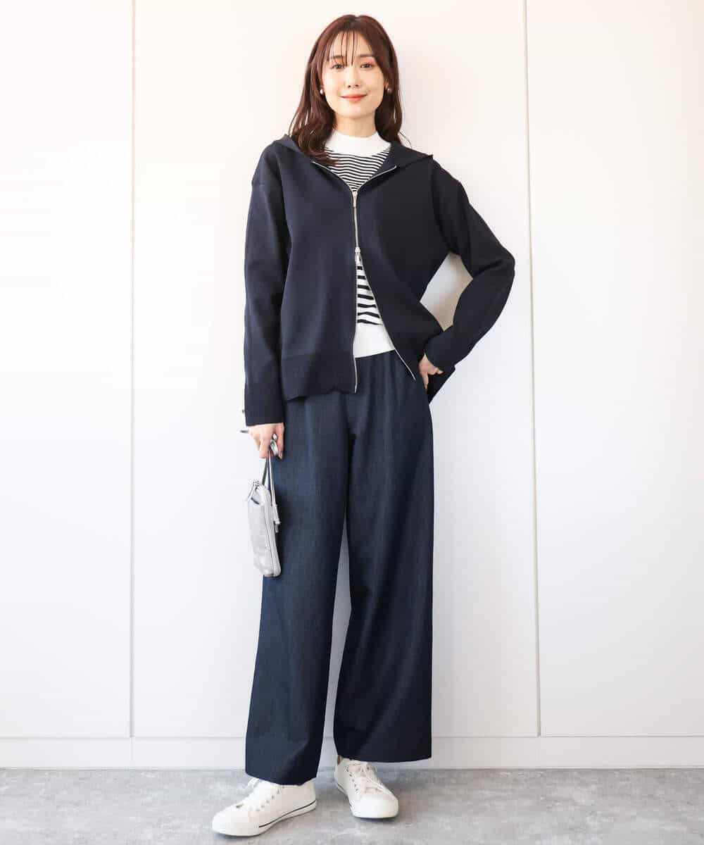 FKSDA10140 MK MICHEL KLEIN(MK ミッシェルクラン) ダブルジップデザインパーカー/洗える ライトブルー