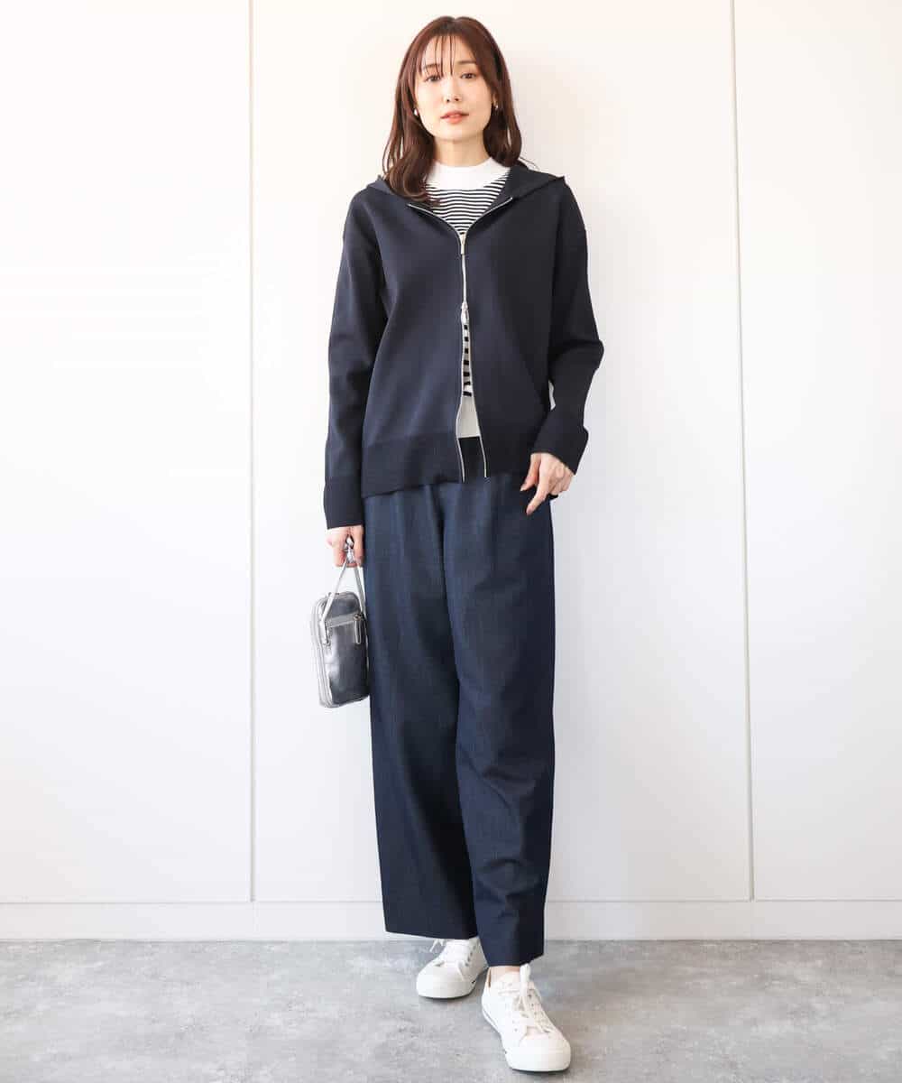 FKSDA10140 MK MICHEL KLEIN(MK ミッシェルクラン) ダブルジップデザインパーカー/洗える ライトブルー