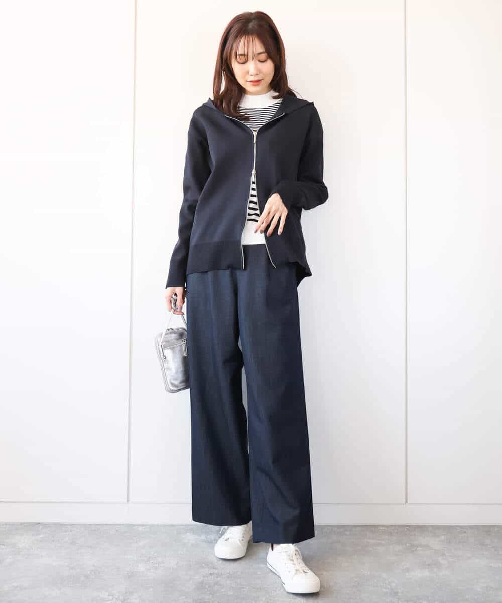 FKSDA10140 MK MICHEL KLEIN(MK ミッシェルクラン) ダブルジップデザインパーカー/洗える ライトブルー