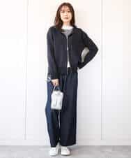 FKSDA10140 MK MICHEL KLEIN(MK ミッシェルクラン) ダブルジップデザインパーカー/洗える ライトブルー