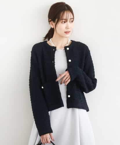 FKSDD10190 MK MICHEL KLEIN ニットツィードジャケット/洗える