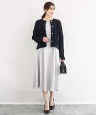 FKSDD10190 MK MICHEL KLEIN(MK ミッシェルクラン) ニットツィードジャケット/洗える ネイビー