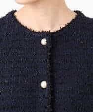 FKSDD10190 MK MICHEL KLEIN(MK ミッシェルクラン) ニットツィードジャケット/洗える ネイビー