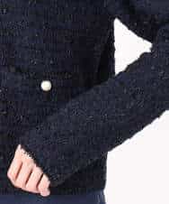 FKSDD10190 MK MICHEL KLEIN(MK ミッシェルクラン) ニットツィードジャケット/洗える ネイビー