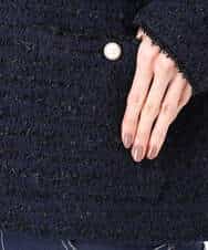 FKSDD10190 MK MICHEL KLEIN(MK ミッシェルクラン) ニットツィードジャケット/洗える ネイビー