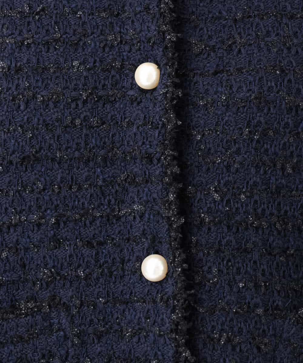 FKSDD10190 MK MICHEL KLEIN(MK ミッシェルクラン) ニットツィードジャケット/洗える ネイビー