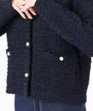 FKSDD10190 MK MICHEL KLEIN(MK ミッシェルクラン) ニットツィードジャケット/洗える ネイビー