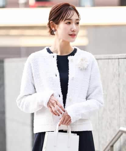 FKSDD10190  ニットツィードジャケット/洗える