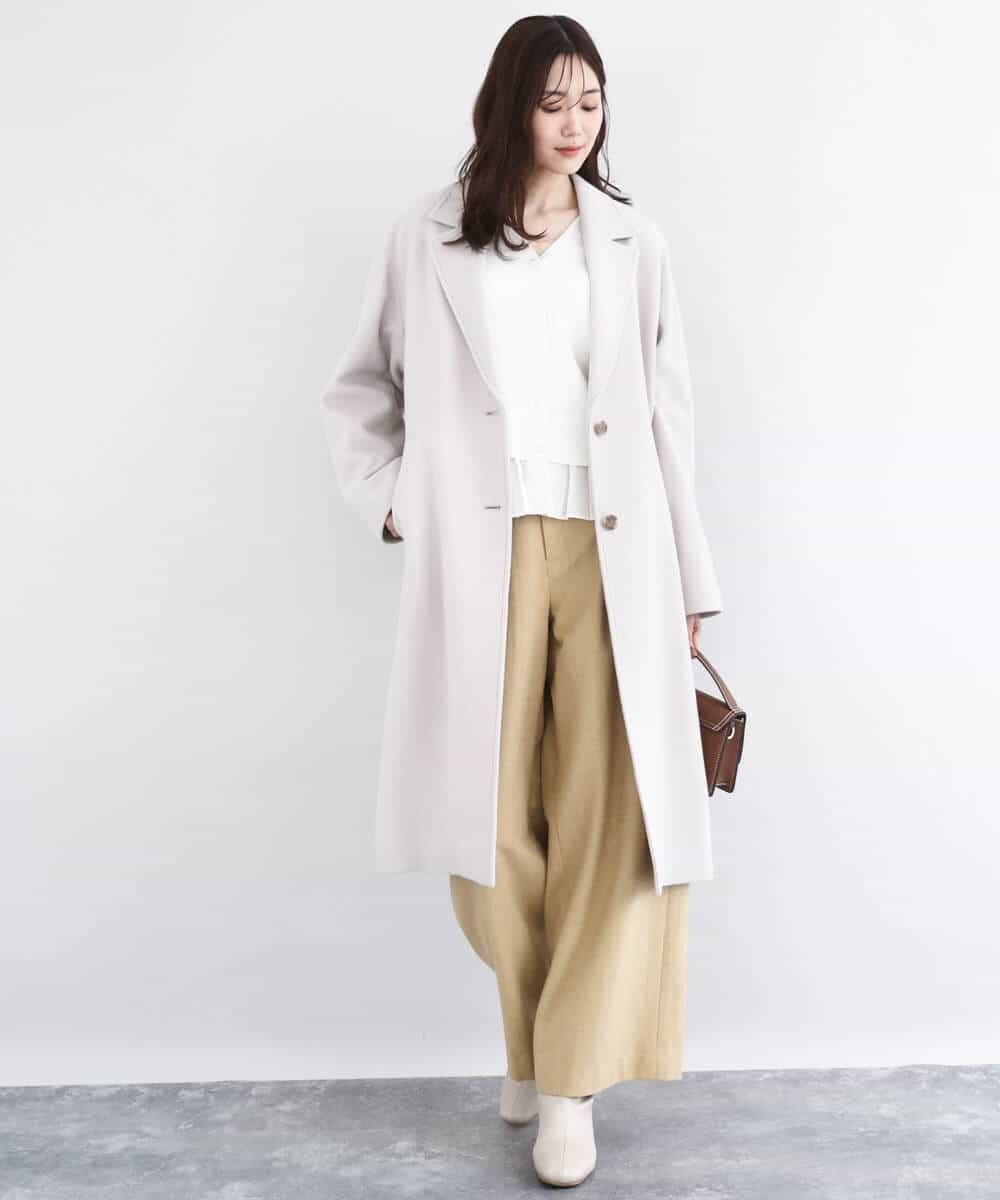 FKSDD60170 MK MICHEL KLEIN(MK ミッシェルクラン) ペプラムデザインVネックニットカーディガン/洗える ラベンダー