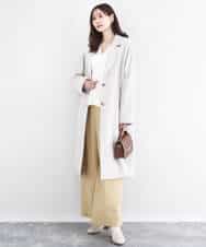 FKSDD60170 MK MICHEL KLEIN(MK ミッシェルクラン) ペプラムデザインVネックニットカーディガン/洗える ラベンダー